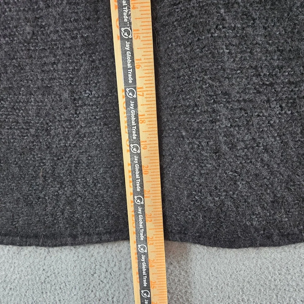 Free People Women Charcoal Gray Alpaca‎ Blend V-Neck Fuzzy Knit Sweater Small
